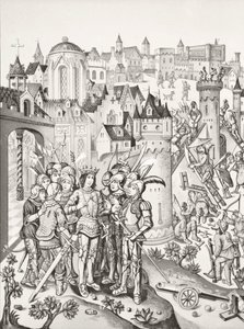 Belagerung einer Stadt, verteidigt von den Burgundern unter Karl VI., 1878